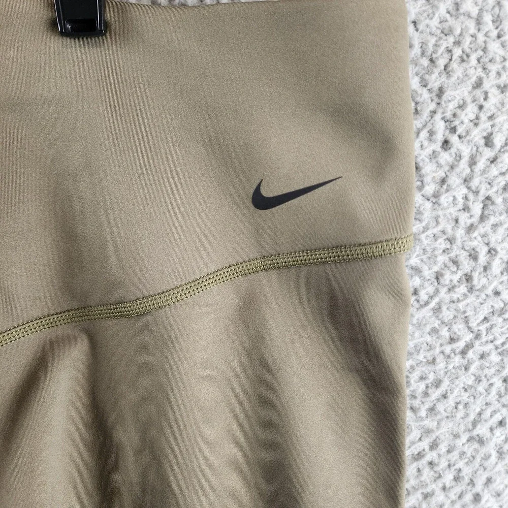 NIKE One Plus Size Mid-Rise 7" Bike Shorts Women's 1X Olive Tight Fit Pull On~ - Picture 4 of 15